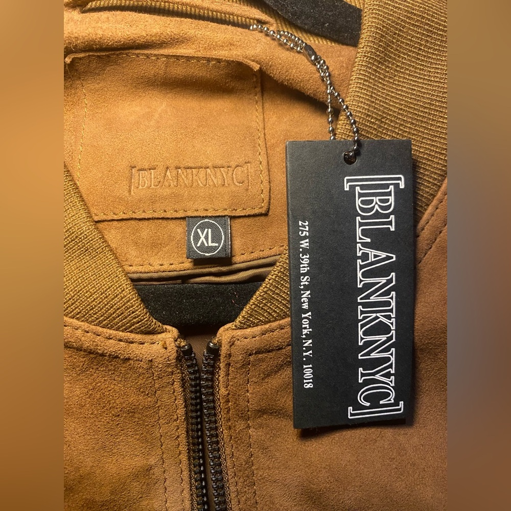 NWT Blank NYC Men’s Quick Action 100% Goatskin Leather Bomber Jacket - Picture 10 of 10